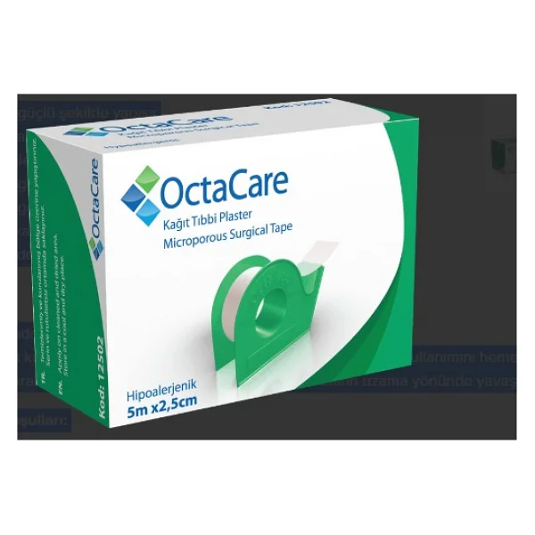 Medikaltec Octacare Kağıt Tıbbi Plaster 5 M X 2,5 Cm 1 Adet (Dispenserli) - Görsel 2
