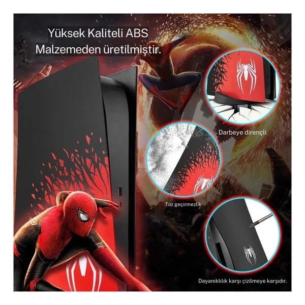 Cosmostech PS5 Dijital Surum Uyumlu - Spider - Man 2 Desenli Konsol Faceplate Shell Covers Kapaklari - Görsel 2
