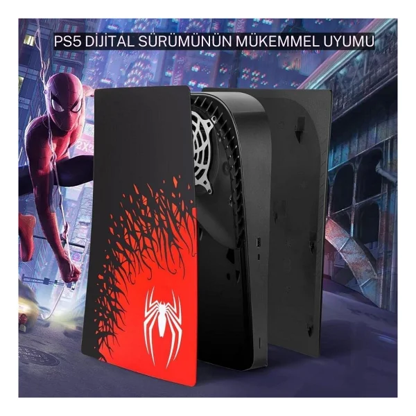 Cosmostech PS5 Dijital Surum Uyumlu - Spider - Man 2 Desenli Konsol Faceplate Shell Covers Kapaklari - Görsel 3
