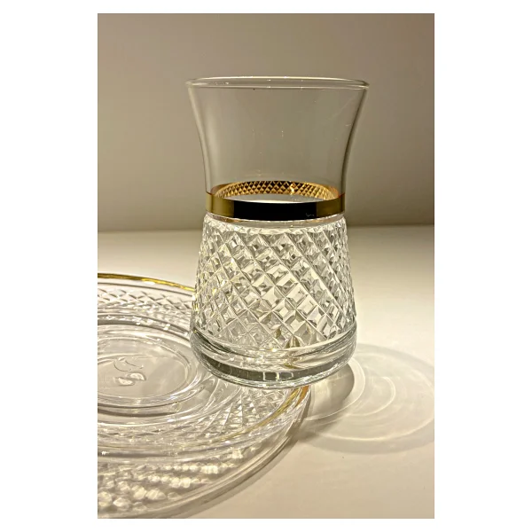 Paşabahçe Heybeli Altın Yaldızlı 6 Kişilik 12 Parça Çay Seti 160cc 42361 Verona Model - 160 Ml - Görsel 4