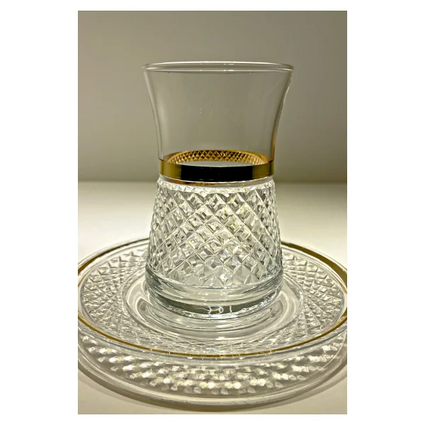 Paşabahçe Heybeli Altın Yaldızlı 6 Kişilik 12 Parça Çay Seti 160cc 42361 Verona Model - 160 Ml - Görsel 2