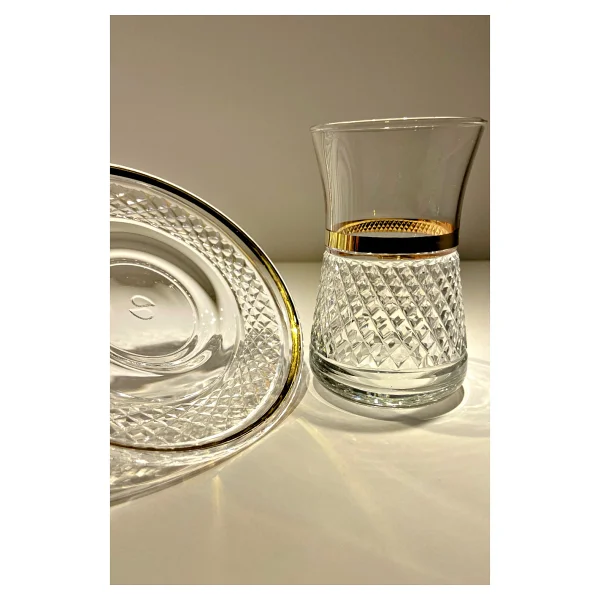 Paşabahçe Heybeli Altın Yaldızlı 6 Kişilik 12 Parça Çay Seti 160cc 42361 Verona Model - 160 Ml - Görsel 3