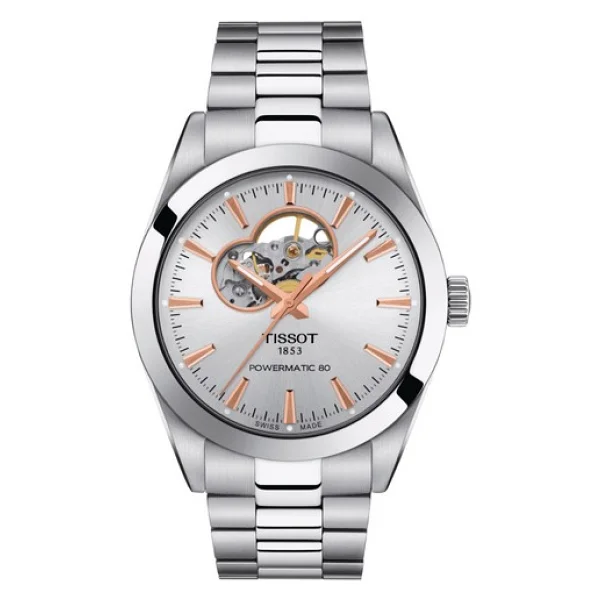 Tissot Gentleman Powermatic 80 Open Heart T127.407.11.031.01 Gümüş Erkek Kol Saati - Görsel 4