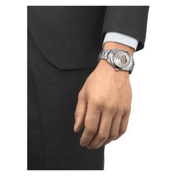Tissot Gentleman Powermatic 80 Open Heart T127.407.11.031.01 Gümüş Erkek Kol Saati - Görsel 7