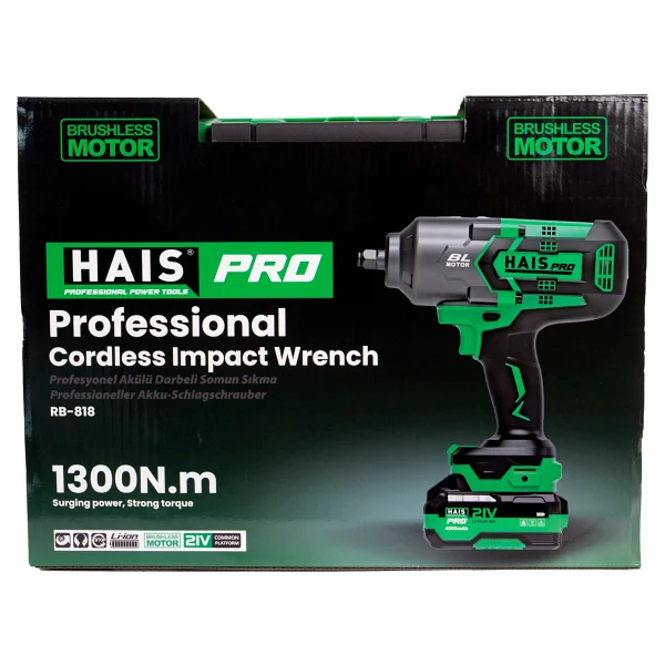 Hais Pro Haıspro Profesyonel Darbeli Somun Sıkma 1300 Nm 21 V - Görsel 2