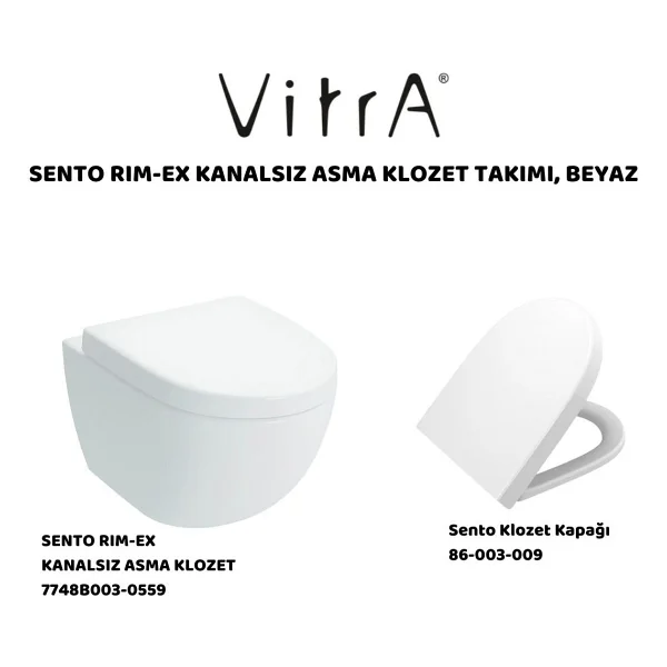 Vitra 7748b003-0559 Sento Rim-Ex 54 Cm Asma Klozet - Beyaz - Görsel 10