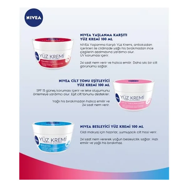 Nivea Nemlendirici Yüz Kremi 100 Ml E Vitamini İçerikli Tüm Cilt Tipleri İçin Günlük Bakım - Görsel 2