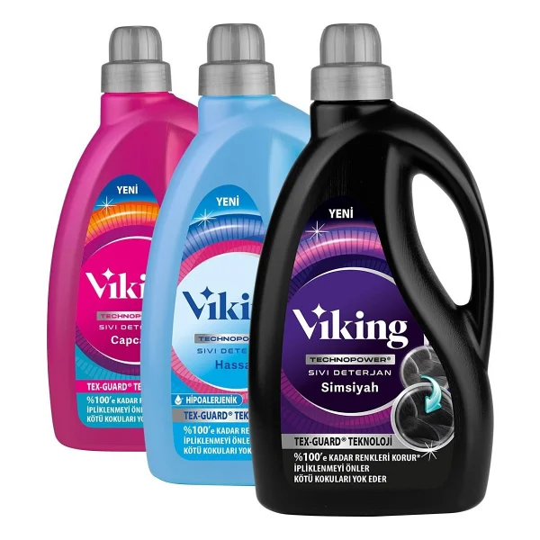 Viking Technopower Sıvı Çamaşır Deterjanı Capcanlı, Hassas Ve Siyahlar 2.7 Lt X 3 Adet - Görsel 2