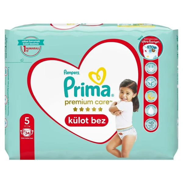 Prima Premium Care 5 Numara Junior 34'lü 2 Adet Külot Bez - Görsel 2