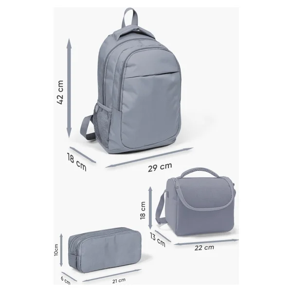 Coral High Set0123664 Pembe Su Yeşili Renk Geçişli 3'lü Okul Çanta Seti - Görsel 3