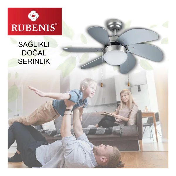 Rubenis Rbt306 Slv Gümüş Aydınlatmalı Tavan Vantilatörü - Görsel 2