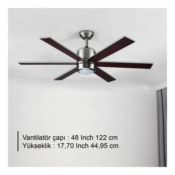 Rubenis Rbt486 Slv Gümüş Tavan Vantilatörü - Görsel 8