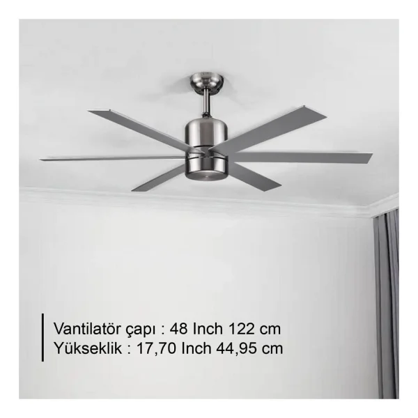 Rubenis Rbt486 Slv Gümüş Tavan Vantilatörü - Görsel 7