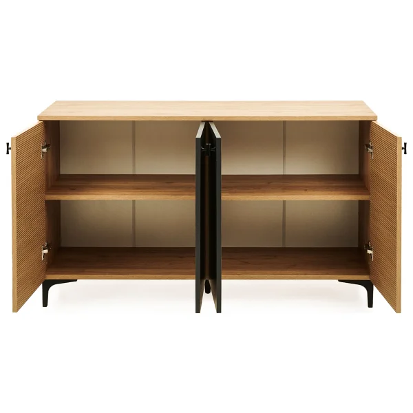 Just Home Alina 4 Kapaklı Konsol - Sepet / Antrasit / Yunus - 140 Cm - 80 X 38 Cm - Görsel 5