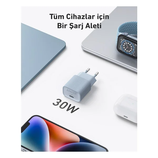 Anker 511 A2337 30 W Yeşil Hızlı Şarj Adaptörü - Görsel 3