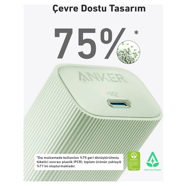Anker 511 A2337 30 W Yeşil Hızlı Şarj Adaptörü - Görsel 4