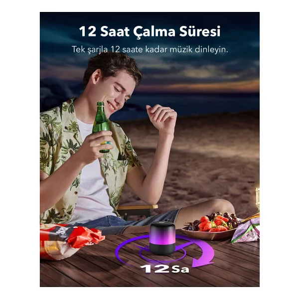 Anker Soundcore Glow Mini Siyah Bluetooth Hoparlör - Görsel 4