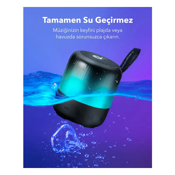 Anker Soundcore Glow Mini Siyah Bluetooth Hoparlör - Görsel 6