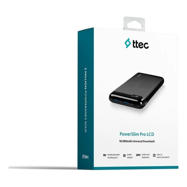 Ttec Powerslim Lcd 2bb185s 10000 mAh Hızlı Şarj Powerbank - Görsel 2