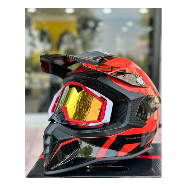 Motoanl Motosiklet Motocross Gözlük Polikarbonat Lens Profesyonel Mx Atv Enduro Mtb Kross Gözlük Red-White - Görsel 3