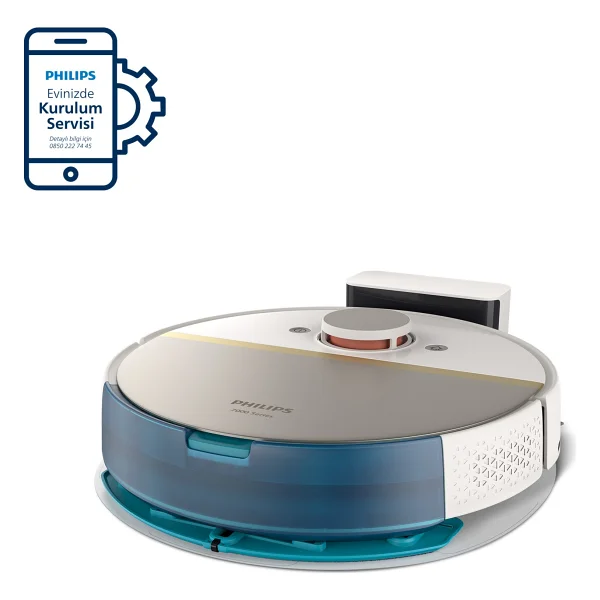 Philips Homerun 7000 Serisi Aqua Xu7000/02 Beyaz Gold Akıllı Robot Süpürge - Görsel 4