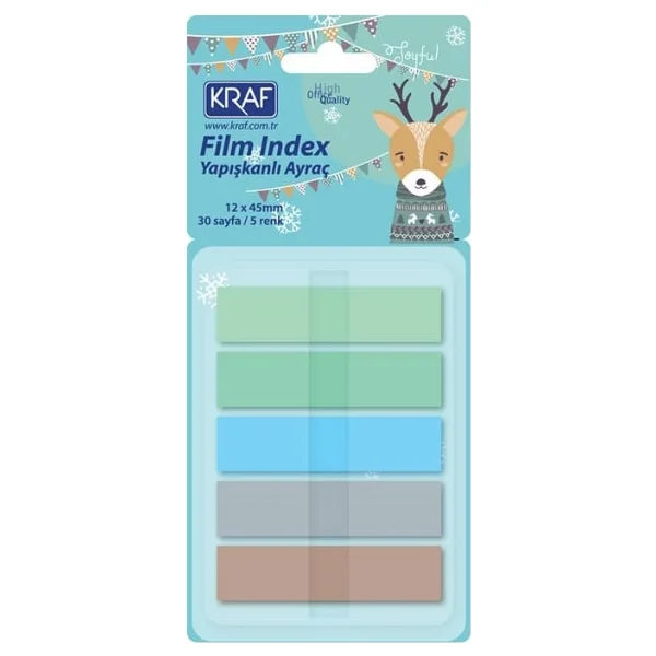 Kraf Index Film Pp Pop Up 5 Renk X 30 Yaprak 12 X 45 Mm Pastel Renkler 51248 1 1 Adet - Görsel 2