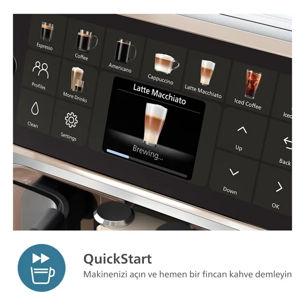 Philips Soğuk Sıcak Tüm Kahveler 20 Farklı Kahve Çeşidi Silentbrew Teknolojisi İle %40 Daha Sessiz Tam Otomatik Kahve Makinesi+ Tchibo Kahve Ve Lambader Hediye - Beyaz - Görsel 9