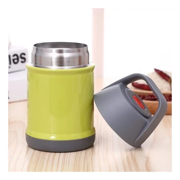 Yeşil 304 Çelik 560 Ml Vakum Yemek Mama Saklama Termosu Sefertası Cin721ys - Görsel 2