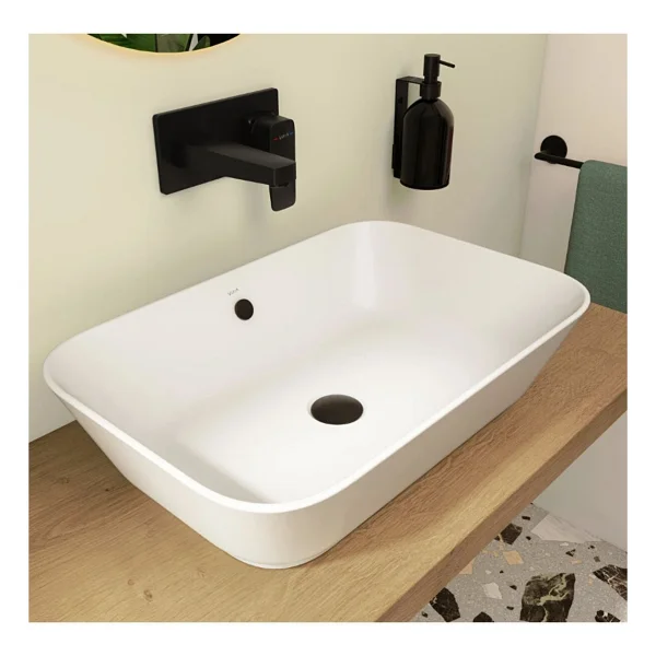 VitrA 7425B003-0012 Geo Dikdörtgen 60 cm Çanak Lavabo - Görsel 6