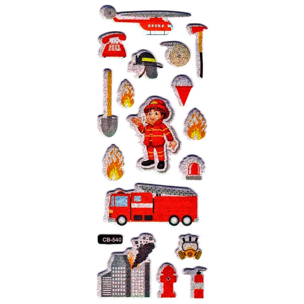 Limmy Sticker Kabartmalı Sticker Defter, Planlayıcı Etiket - (Cb-540) 16x7 Cm- İtfaiye Arabası - Görsel 2