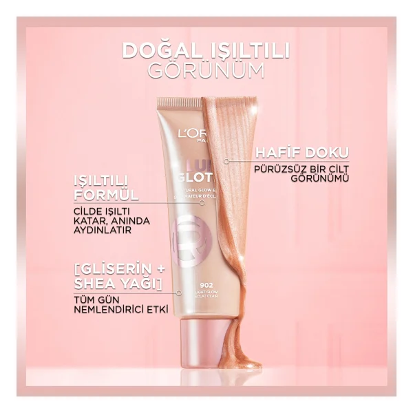 L'oreal Paris Glotion All In One Doğal Işıltı Veren 903 Medium Glow Likit Highlighter - Görsel 3
