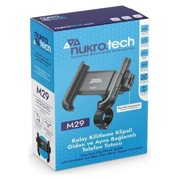 Nukrotech M29 Motosiklet Telefon Tutucu - Görsel 4