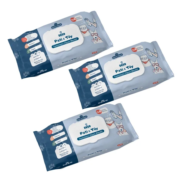 Zozo Cares Pati & Tüy Temizleyici Hijyen Mendili - 3'lü Avantaj Paket (150 Yaprak) - Görsel 6