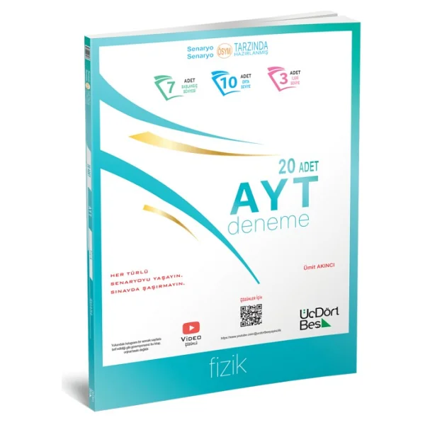 ÜçDörtBeş Yayınları AYT 20'li Fizik Deneme - Görsel 3