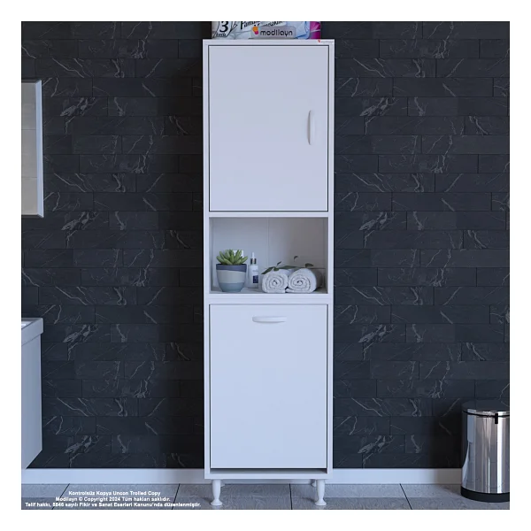 Modilayn Soke 45 X 75 X 32,5 Cm Kirli Camasir Sepetli Banyo Dolabi - Görsel 8