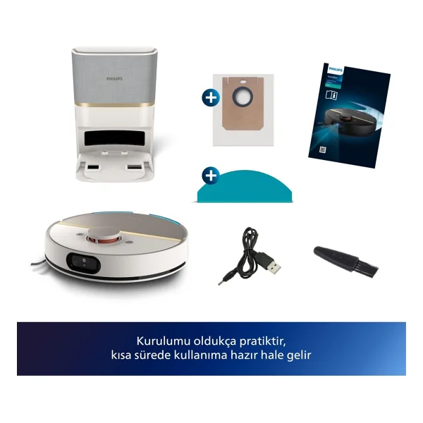 Philips Homerun 7000 Serisi Aqua Xu7100 Çöp İstasyonlu Akıllı Robot Süpürge - Görsel 2