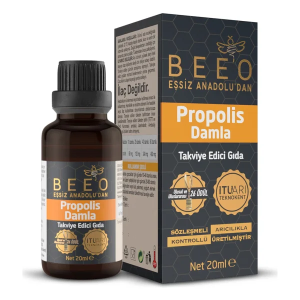 Bee'o 5 Adet Propolis Damla Paketi - 100 Ml - Görsel 8