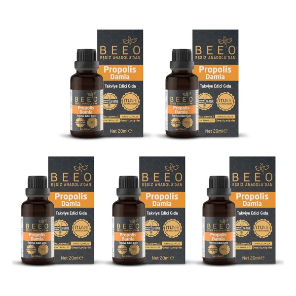 Bee'o 5 Adet Propolis Damla Paketi - 100 Ml - Görsel 2