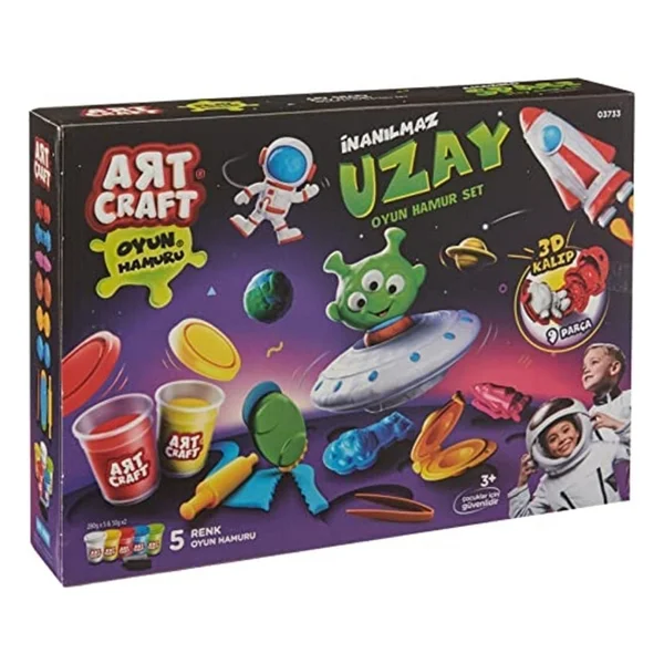 Art Craft İnanılmaz Uzay Oyun Hamur Seti 03733 - Görsel 6
