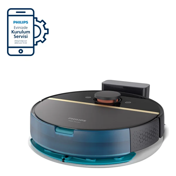 Philips Homerun 7000 Serisi Aqua Xu7000/01 Siyah Gold Akıllı Robot Süpürge - Görsel 3