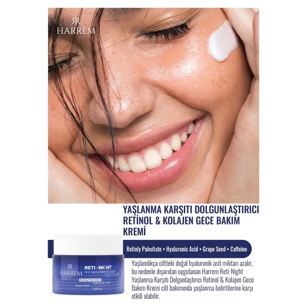 Harrem Reti-Night Retinol & Kolajen Yaşlanma Karşıtı Dolgunlaştırıcı 50 Ml Gece Kremi - Görsel 3