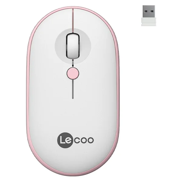 Lenovo Lecoo Ws212 Beyaz-Pembe Optik Kablosuz Mouse - Görsel 2