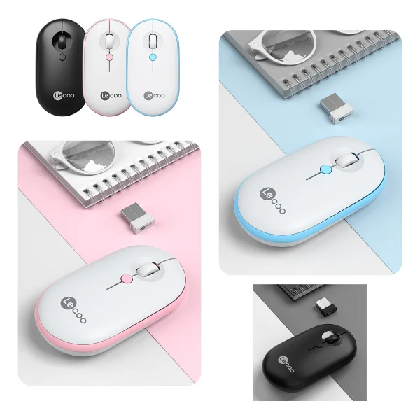Lenovo Lecoo Ws212 Beyaz-Pembe Optik Kablosuz Mouse - Görsel 7