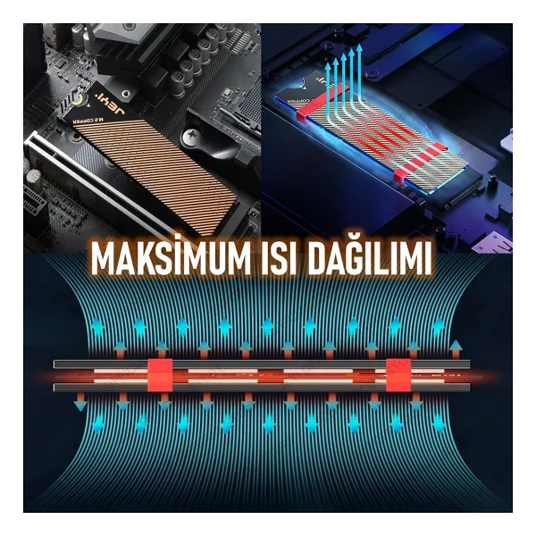Jeyı Co- Graphene Dizüstü Masaüstü M.2 Nvme M.2 Sata SSD Soğutucu Heatsink - Görsel 10