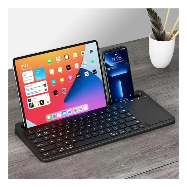 Coverzone Şarjlı Bluetooth Touchpad Klavye Dual Bağlantı iPad Pro 12.9 Uyumlu Hızlı Ve Kolay Kablosuz Bağlantı Tablet Ve Telefon İle Kullan Türkçe Q Klavye Zr731 - Görsel 10