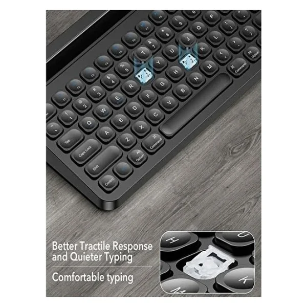 Coverzone Şarjlı Bluetooth Touchpad Klavye Dual Bağlantı iPad Pro 12.9 Uyumlu Hızlı Ve Kolay Kablosuz Bağlantı Tablet Ve Telefon İle Kullan Türkçe Q Klavye Zr731 - Görsel 4