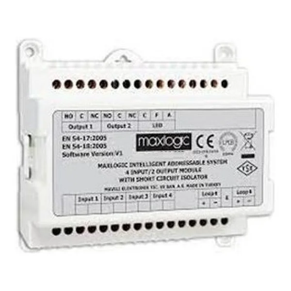Maxlogic ML-1352.SCI/M Akıllı Adresli Sistem 4 Bölge Izleme, 4 Siren Kontrol Modülü, Kısa Devre Izolatörlü, Marin Sertifikalı