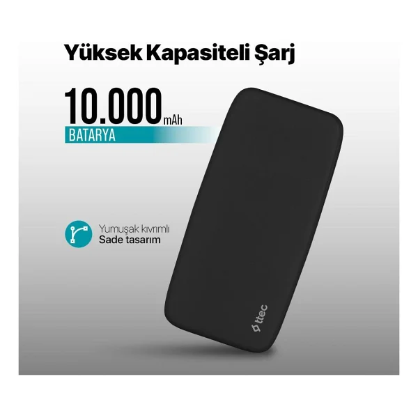 Ttec Chargeup 2bb204s Siyah 10000 mAh Powerbank - Görsel 3