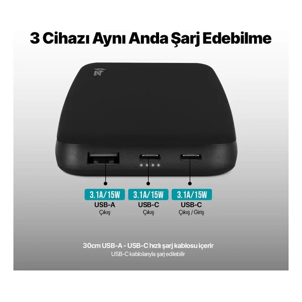 Ttec Chargeup 2bb204s Siyah 10000 mAh Powerbank - Görsel 4