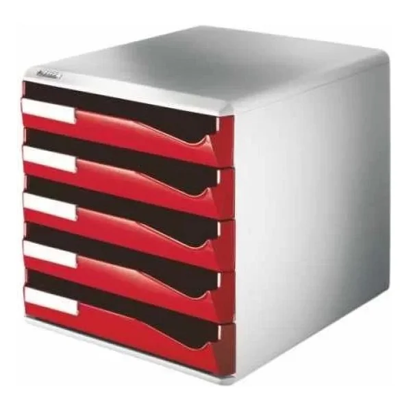 Leitz 5280 5 Çekmeceli Kırmızı Evrak Rafı - Görsel 2